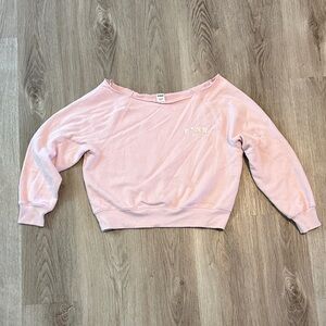 PINK Victoria's Secret Light Pink Cropped Sweatshirt